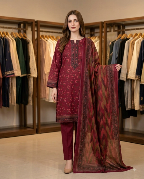Bin Saeed Unstitched 3-Piece Lawn Suit - BU030