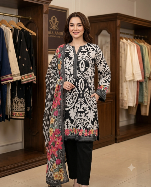 Bin Saeed Ready to Wear 3-Piece Lawn Suit - BS04