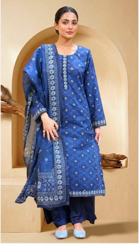 Bin Saeed Unstitched 3-Piece Lawn Suit - BU020