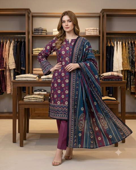 Bin Saeed Unstitched 3-Piece Lawn Suit - BU025