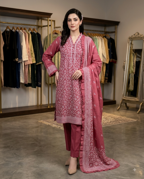 Bin Saeed Unstitched 3-Piece Lawn Suit - BU028