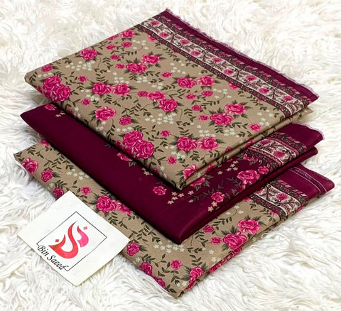 Bin Saeed Unstitched 3-Piece Lawn Suit - BU018