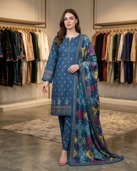 Bin Saeed Unstitched 3-Piece Lawn Suit - BU032