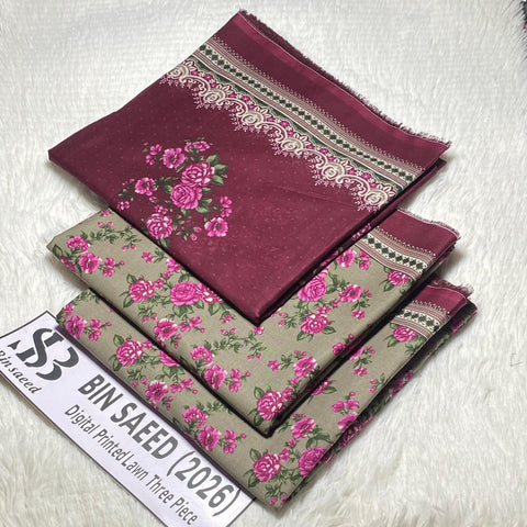 Bin Saeed Unstitched 3-Piece Lawn Suit - BU018