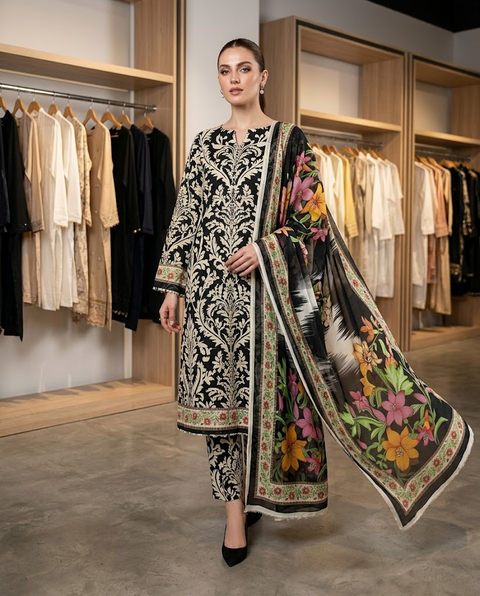 Maria.B Chiffon Duppata 3pc MC 01