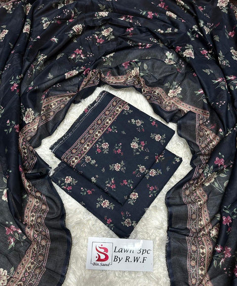 Bin Saeed Unstitched 3-Piece Lawn Suit - BU026